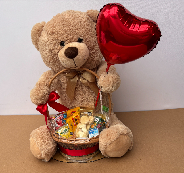 Cesta Caf� Surpresa com Urso Gigante de Pel�cia (Ref. 008/NI)