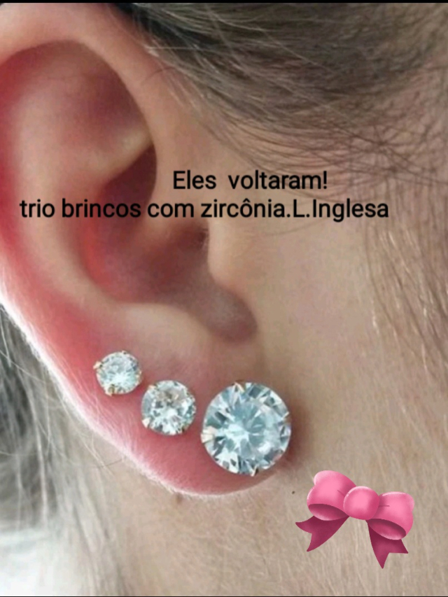 Brinco trio com zirc�nias