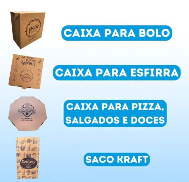 CAIXA PERSONALIZADA DE PIZZA - BOLO - ESFIRRA - SALGADO E SACO DELIVERY  * CONSULTE  NOSSOS PREOS * ( 27 ) 99647-6783 