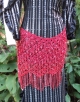 Cinto em croche e vidrilhos vermelho