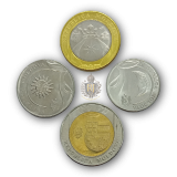 4 Moedas de 1, 2, 5 e 10 Leu 2018 - 2022 FC, Moldávia