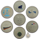 Conjunto com 6 moedas:  Balboa 2016 FC, Panam - 100 Aniversrio - Construo do Canal do Panam.