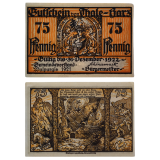 75 Pfennig 1921 FE, Alemanha - Munic�pio de Thale am Harz (prov�ncia prussiana da Sax�nia) 