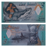 3 D�lares 2022 FE, Ilhas Cook - Pol�mero