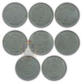 Coleção com 8 Moedas do Padrão Cruzado (1986–1988), MBC - Um Registro da História Econômica Brasileira
