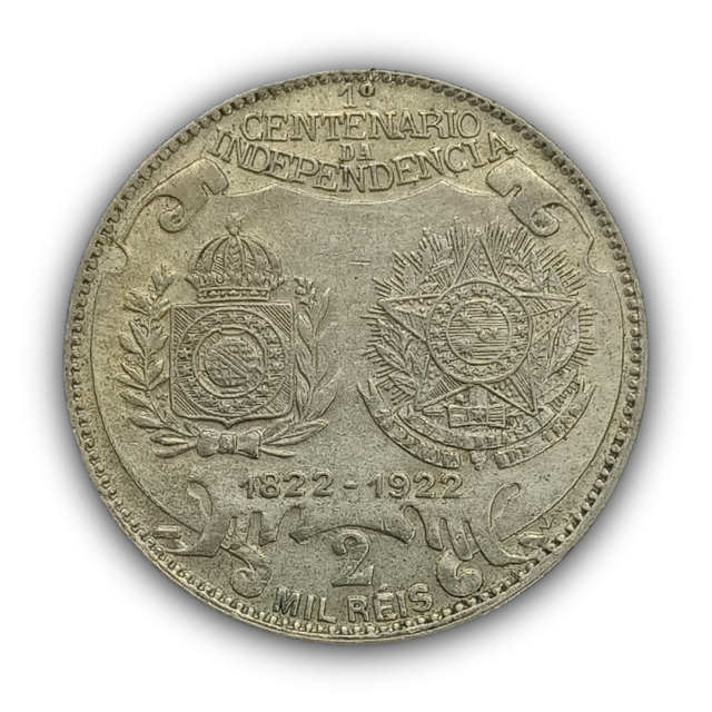 2000 Ris 1922 MBC+, Brasil - 100 Aniversrio - Independncia do Brasil (Prata 0,500)