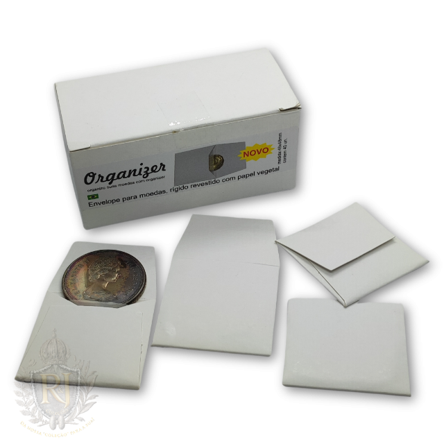 Envelope de Papel Para Moedas Revestido com Papel Vegetal - CAIXA COM 40 UNIDADES