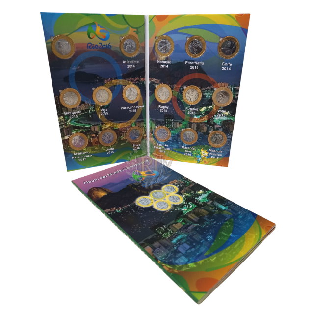 Coleo completa: 17 Moedas Olimpadas MBC no lbum