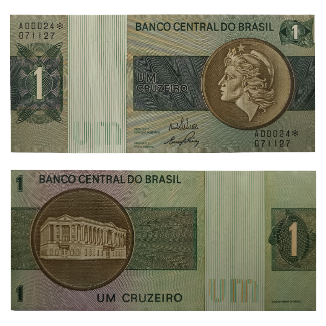 C129a - 1 Cruzeiro Com Asterisco 1970 FE, Brasil - (Reposio) 