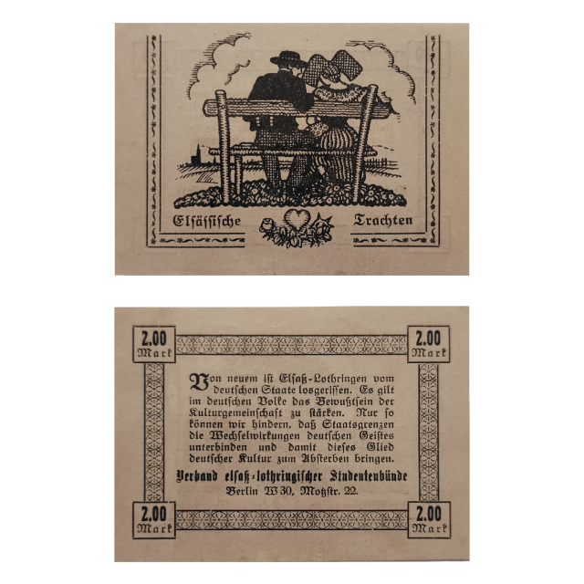2 Mark 1020 FE, Alemanha - Alsácia-Lorena (Elsass-Lothringen)