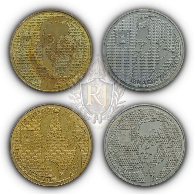 Conjunto: 4 Moedas Comemorativas FC, Israel 