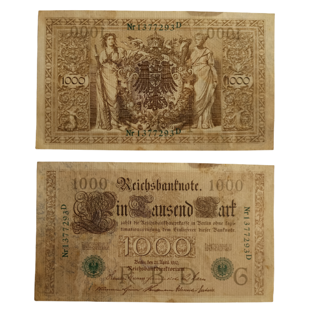 1000 Marcos 1910 MBC, Alemanha (1871-1948) 