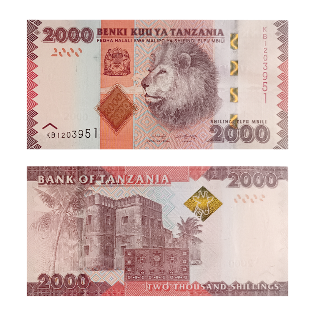 2000 Shillings 2010-2025 FE, Tanzânia 