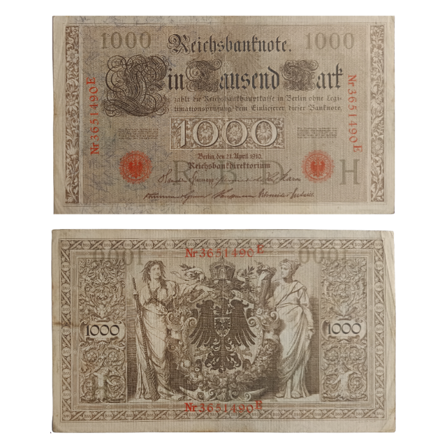 1000 Marcos 1910 MBC+, Alemanha (1871-1948) 