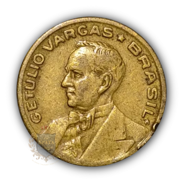 20 Centavos 1945 MBC+, Brasil - Cunhagem OM somente no anverso - Escassa