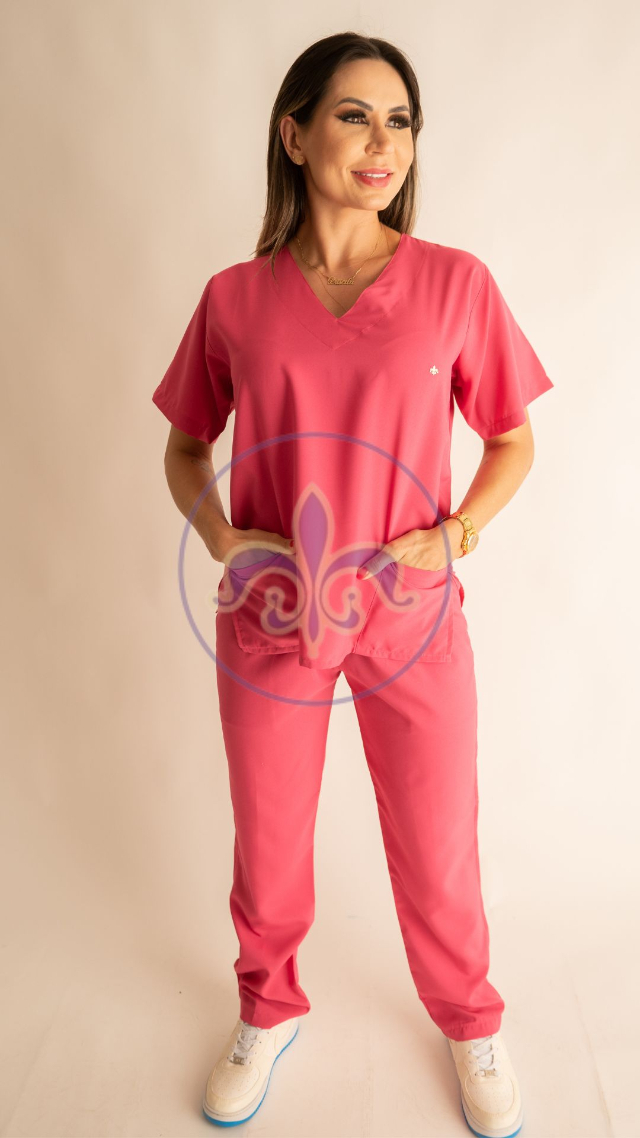 Scrub Tradicional em Oxfordine Light Pink