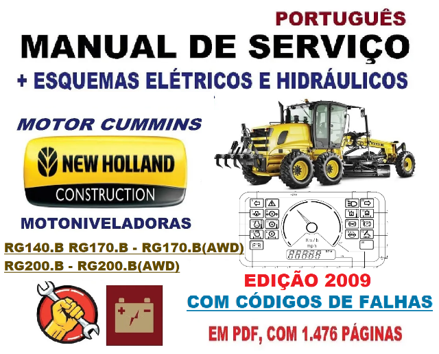 Manual de Servio New Holland RG 140B RG 170B  RG 200B / AWD  Edio 2009  