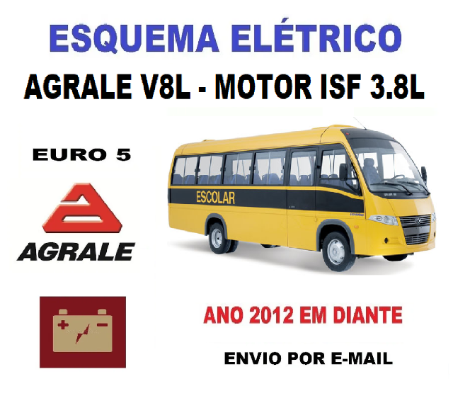 Esquema Eletrico nibus Agrale Volare Escolar V8L Euro 5 (2012...)  