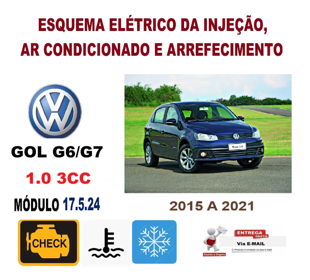Esquema Eltrico da Injeo, Ar e Arrefecimento Gol 1.0 3CC (2015 A 21) 17.5.24   