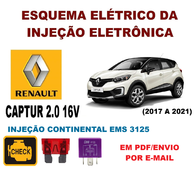Esquema Eltrico da Injeo Renault Captur Flex 2.0 16V UCE 3125 (2017 a 2021)