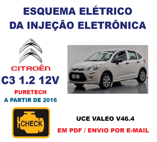 Esquema Eltrico da Injeo C3 1.2 12V PureTech  (2016...) UCE VALEO V46.4 