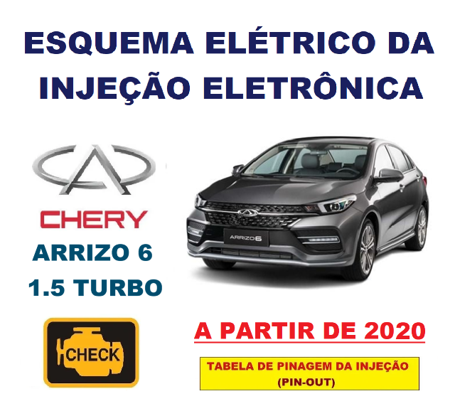 Esquema El�trico da Inje��o Chery Arrizo 6 1.5 Turbo  + Tabela (2020....)  