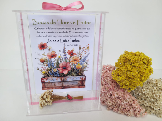 Presente para Bodas de Flores e Frutas - 4 Anos de Casamento