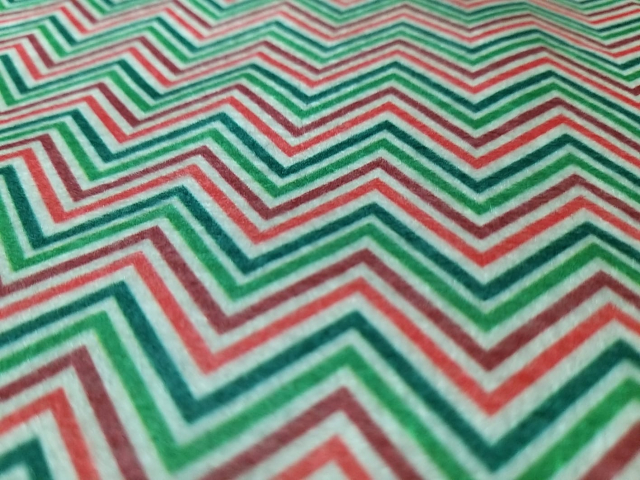 Feltro Estampa Natal Chevron Natalino Zig Zag 48 x 70 cm