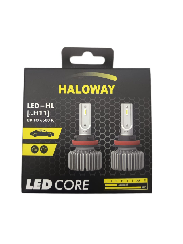 Par Lmpada Led 12v Carro Haloway H11 6500k