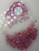 Placa Make / Unhas -  Nails Designer - Rosa e Branca