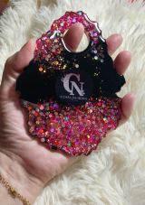Placa Make / Nails Designer Preta e Rosa