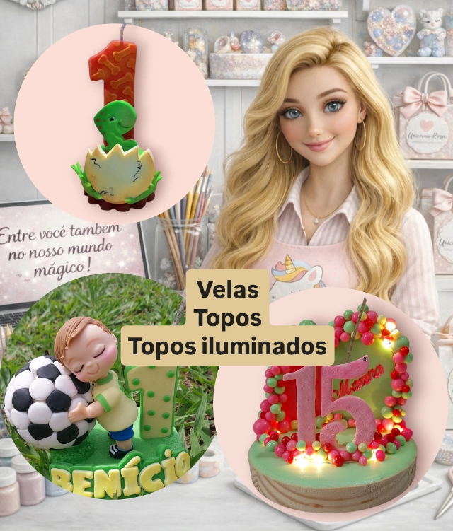 Conhe�a Nossas Velas e Topos de Bolos Iluminados