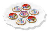35 Papel De Arroz P/ Biscoito Feliz Natal Princesas 3,8cm