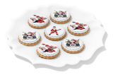 35 Papel De Arroz P/ Biscoito Papai Noel Natal Rock 3,8cm