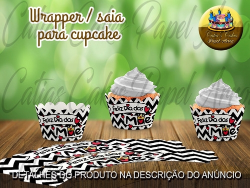  50 Wrappers Saia Para Mini Cupcakes Dia Das Mes