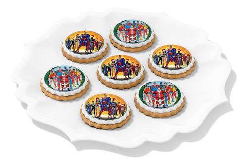 35 Papel De Arroz P/ Biscoito Feliz Natal Liga Da Justia
