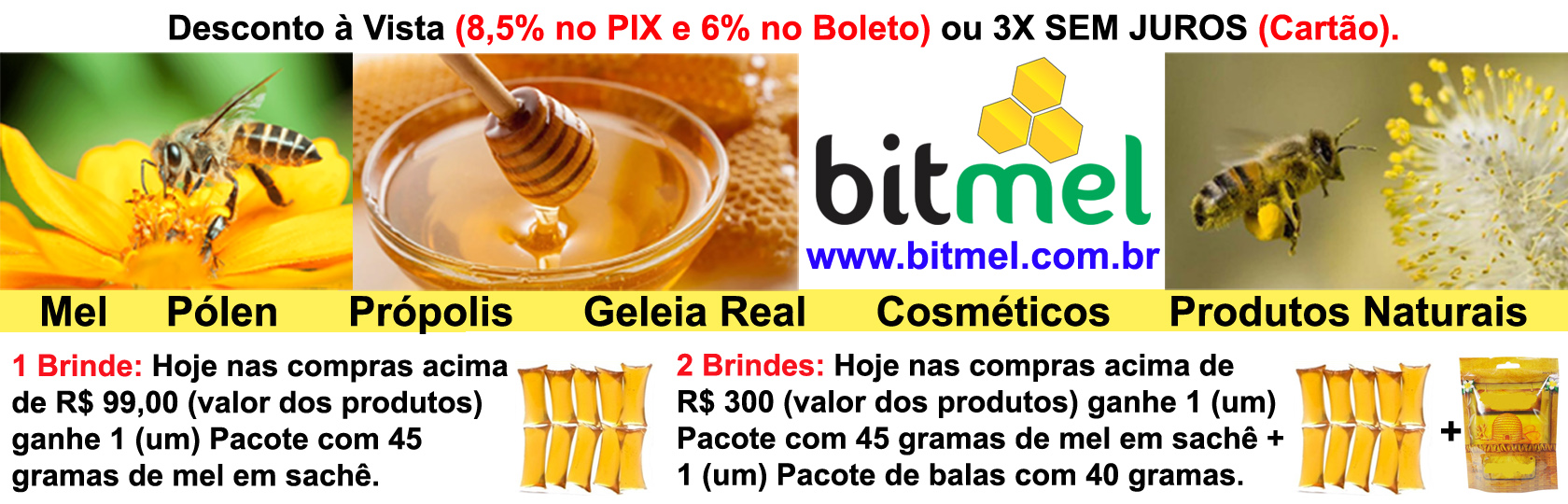 BALA DE MEL 50g - Diversos sabores - Favo de Ouro