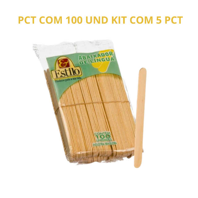 ESPATULA PARA DEPILAO PCT COM 100 UND KIT COM 5 PCT