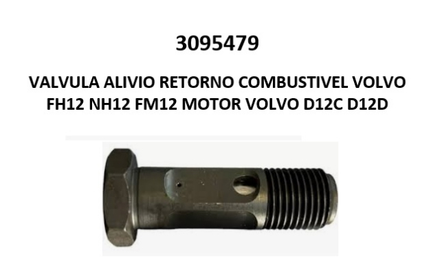 3095479 VLVULA ALVIO RETORNO COMBUSTVEL VOLVO FH12 NH12 FM12 MOTOR VOLVO D12C D12D