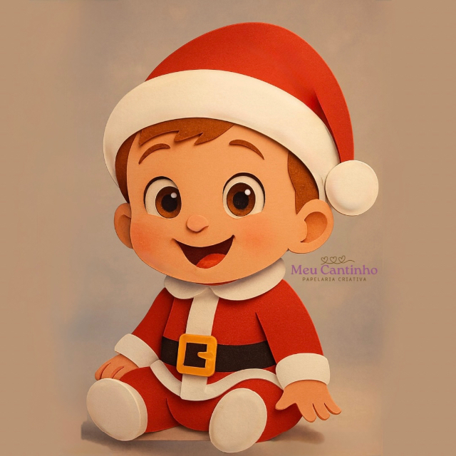 Arquivo Digital topo Beb� com roupa de Papai Noel em camadas