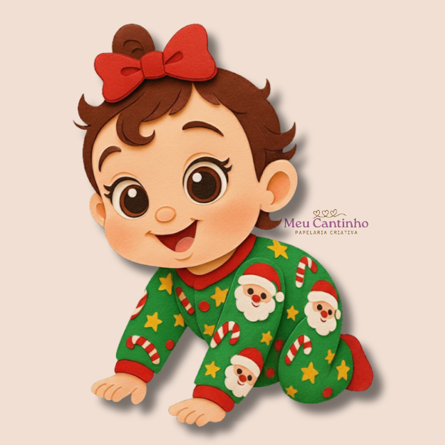 Arquivo Digital topo Beb� com pijama natalino em camadas