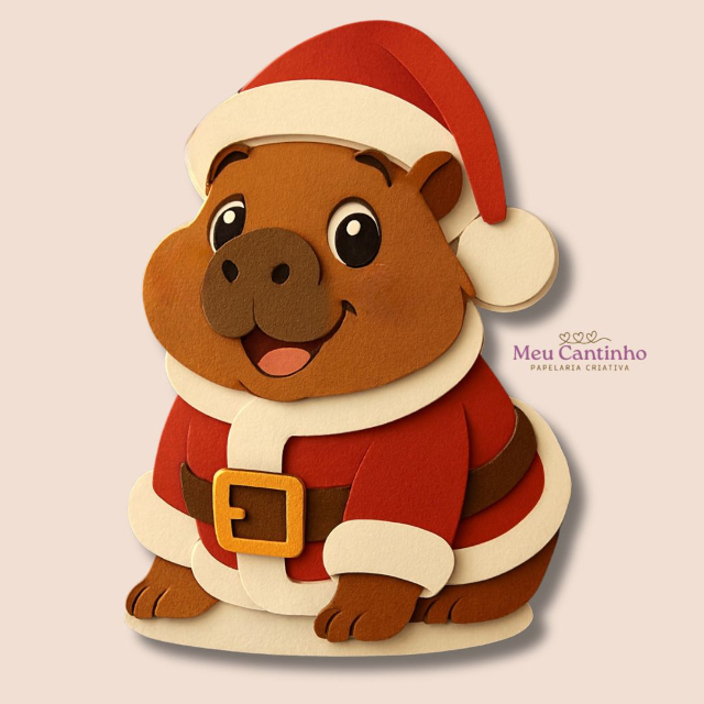 Arquivo digital topo Capivara com roupa de Natal