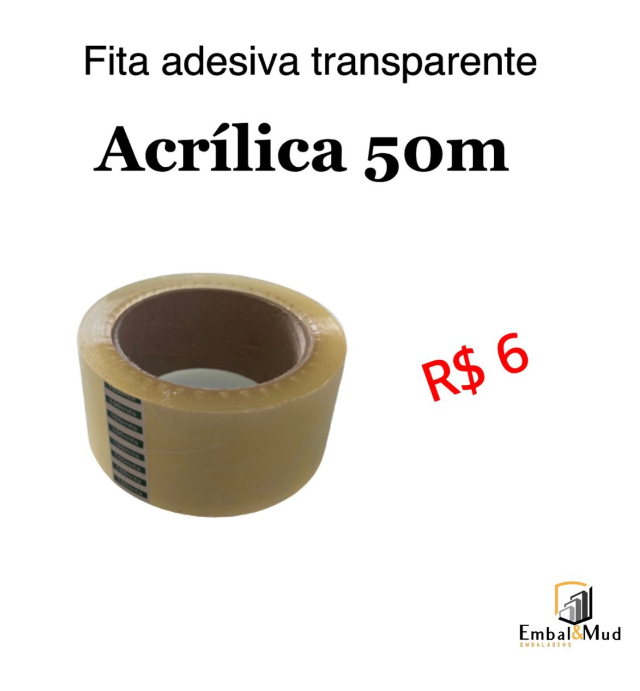 Fita adesiva ACRLICA TRANSP 50M