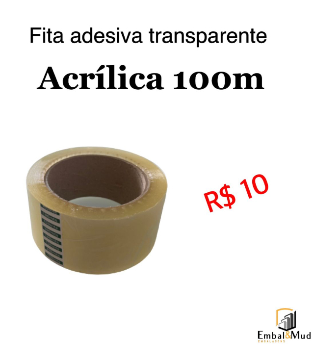 Fita adesiva ACRLICA TRANSP 100M