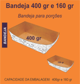 Bandeja para pores 400g (PC 100 UNI) medida  (14x18x5)				