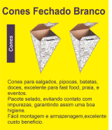 Cone fechado em carto BRANCO (PC 100 UNI)				