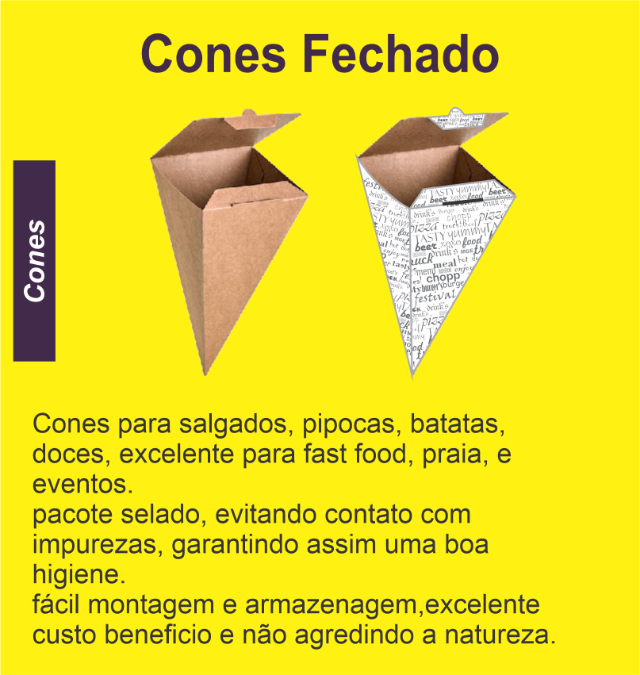 Cone fechado em carto kraft - (PC 200 UNI)    
