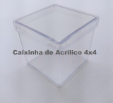 CAIXINHA DE ACRLICO 4X4X4 INCOLOR TRANSPARENTE