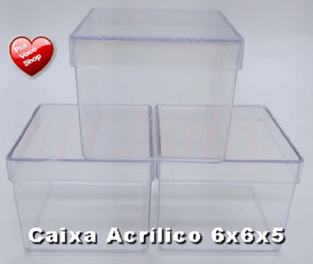 CAIXINHA DE ACRLICO 6x6x5 TRANSPARENTE