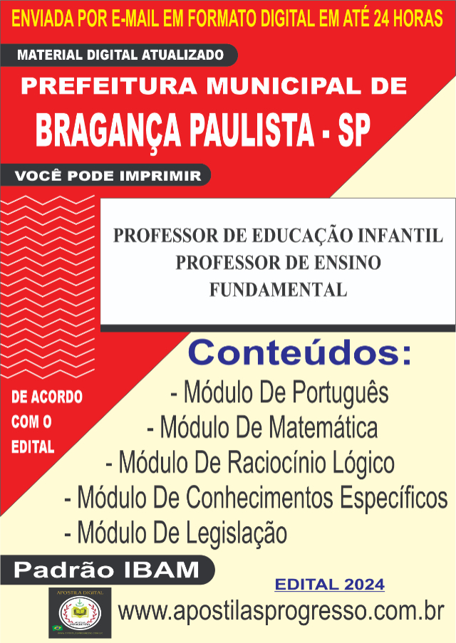 Apostila Da Prefeitura De Bragana Paulista Professor